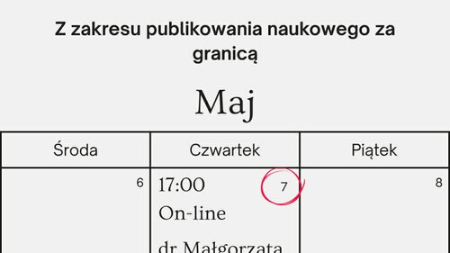 Warsztaty z zakresu publikowania naukowego za granicą