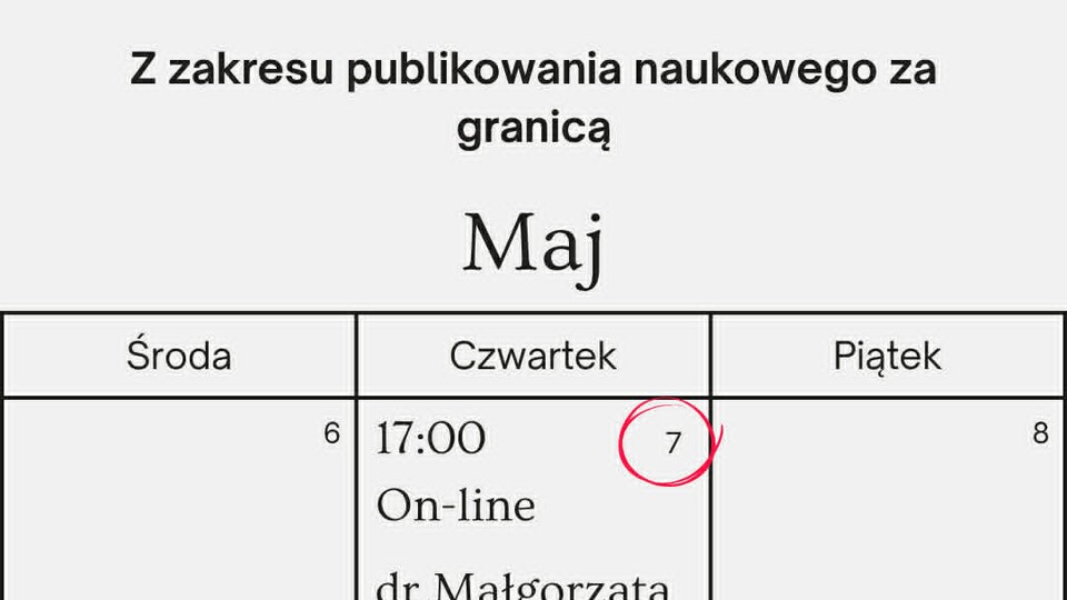 Warsztaty z zakresu publikowania naukowego za granicą